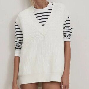 NWOT Zara White Knit Vest S